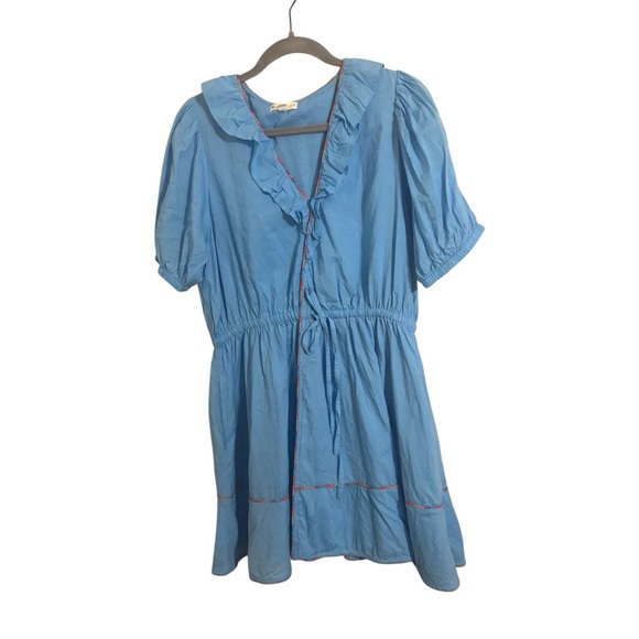 Roller Rabbit‎ Blue Rainbow Trim Brita Dress Large - Picture 2 of 9